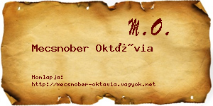 Mecsnober Oktávia névjegykártya